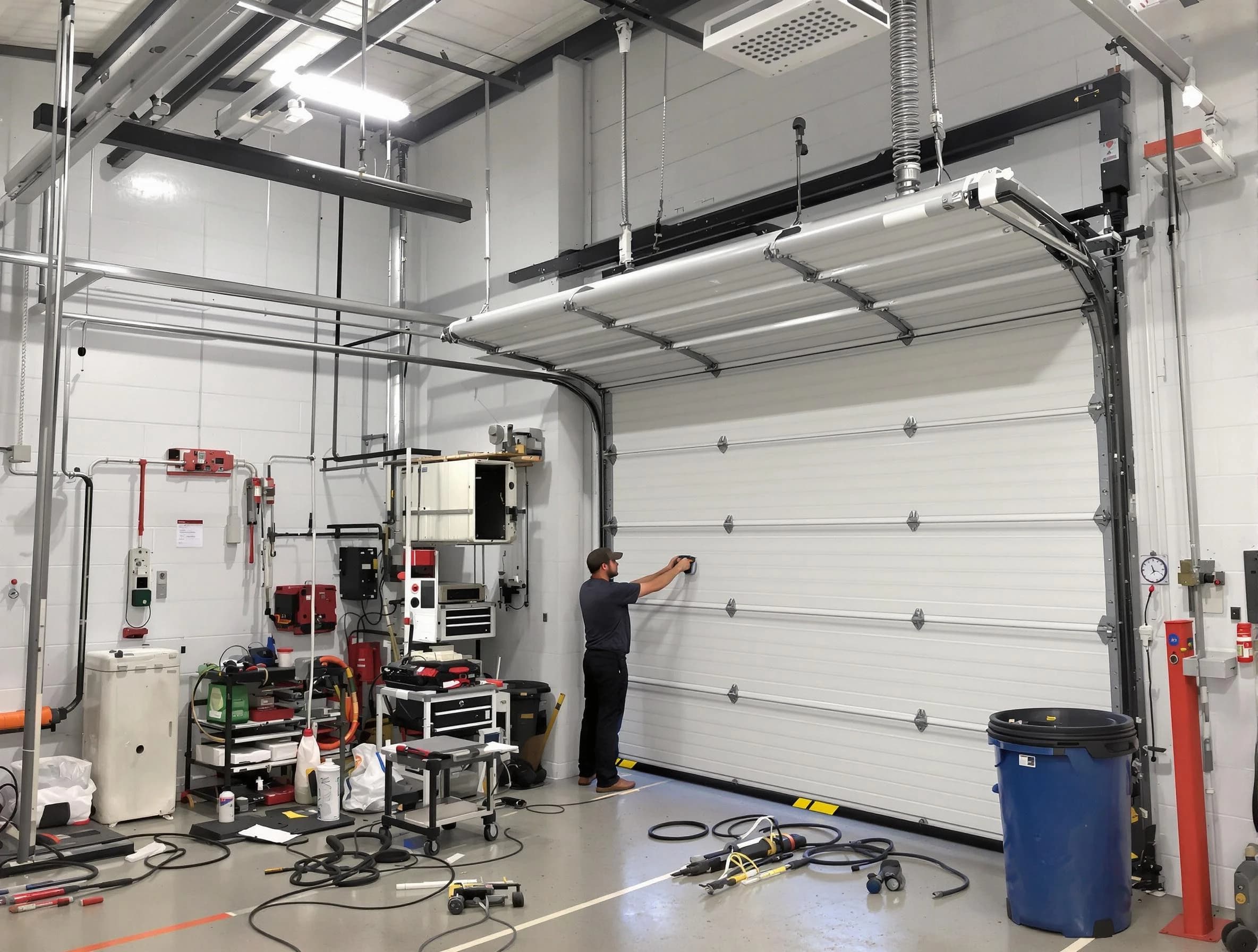 Sun City West Garage Door Repair certified technician performing commercial door repair at a Sun City West business facility