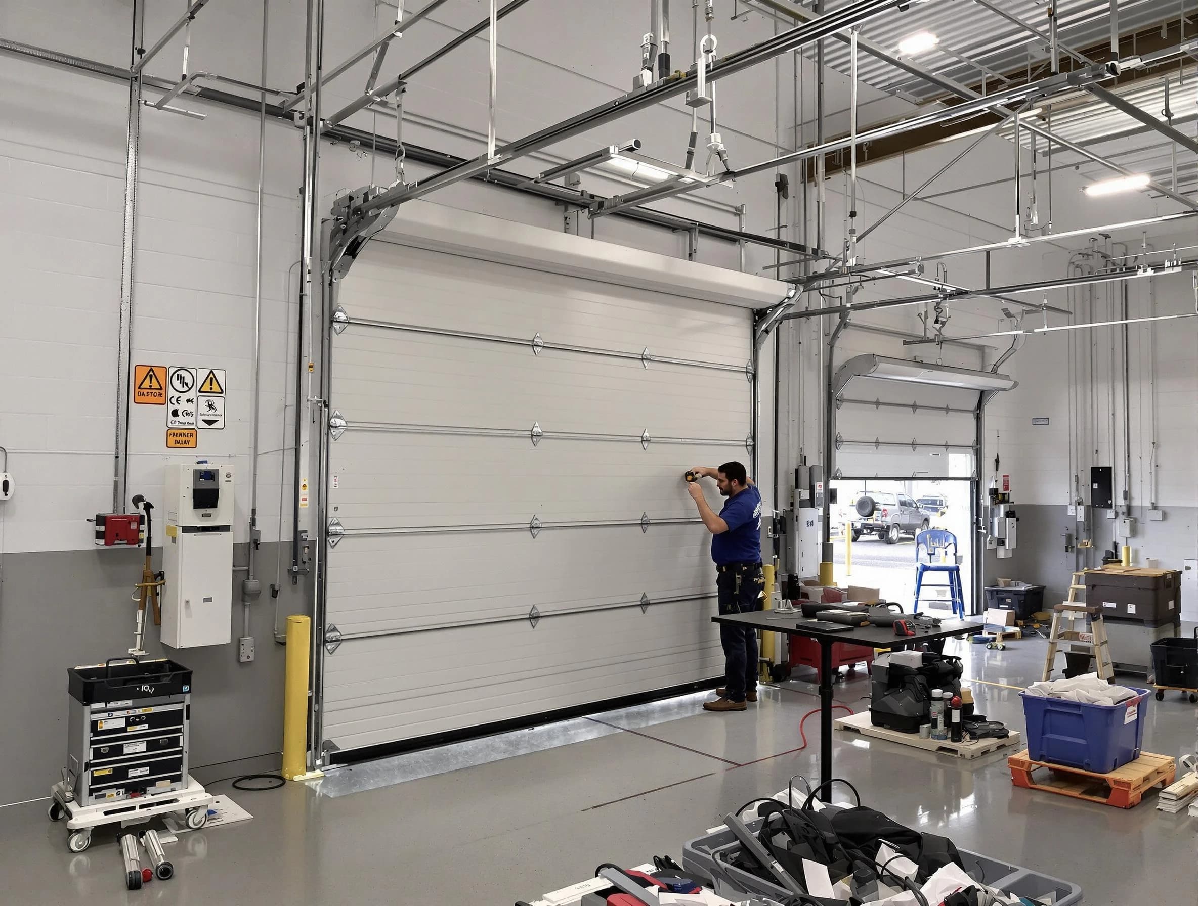 Commercial garage door repair being performed by Sun City West Garage Door Repair expert in Sun City West