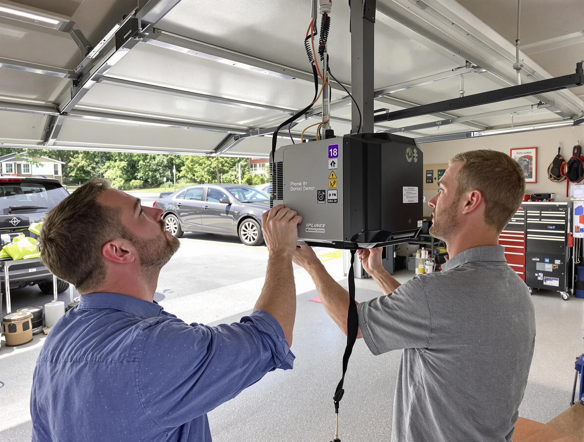 Sun City West Garage Door Repair technician installing garage door opener in Sun City West