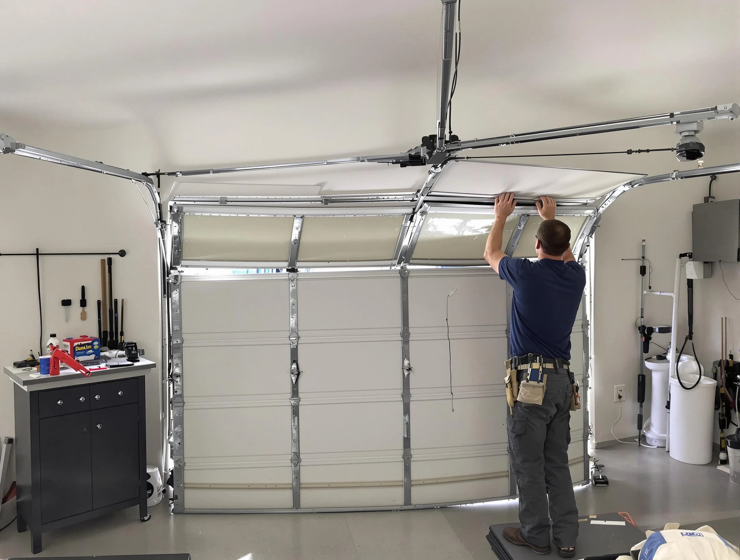 Sun City West Garage Door Repair specialist performing precise section replacement on Sun City West garage door